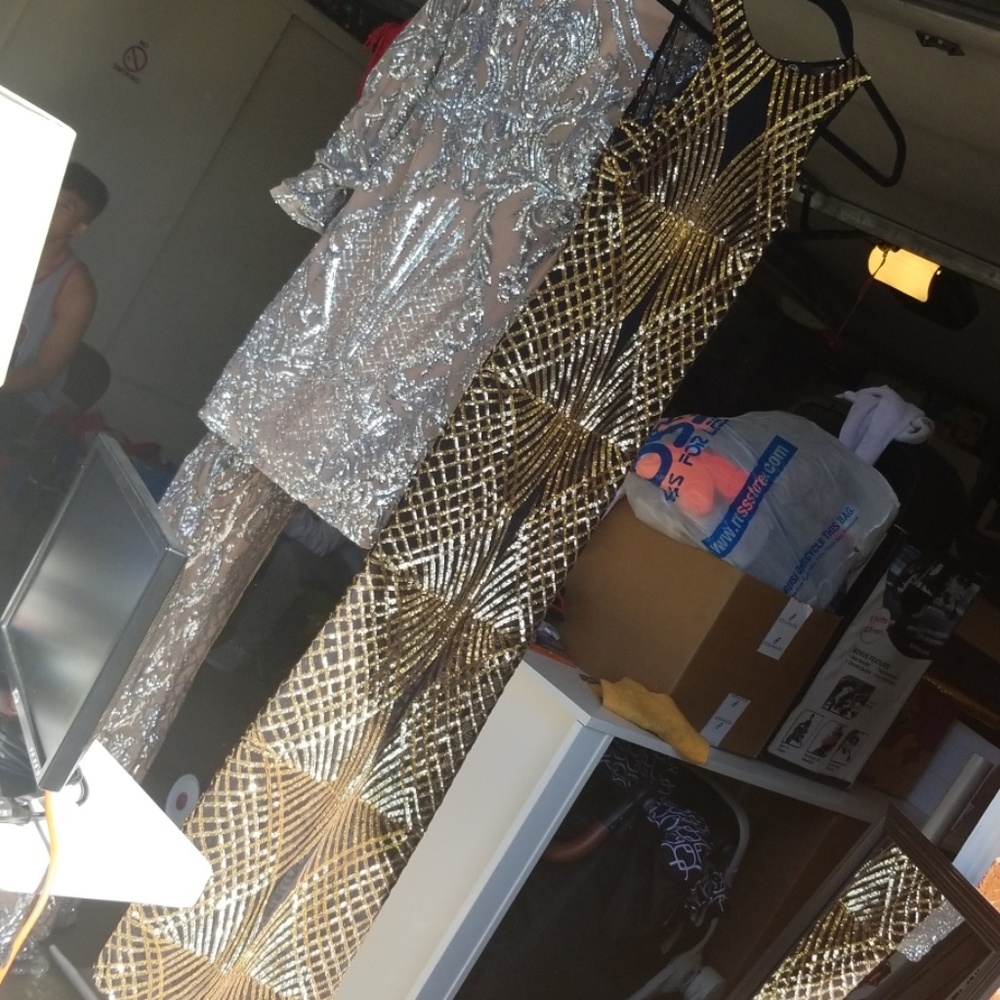 Brand new gold and black dress size M